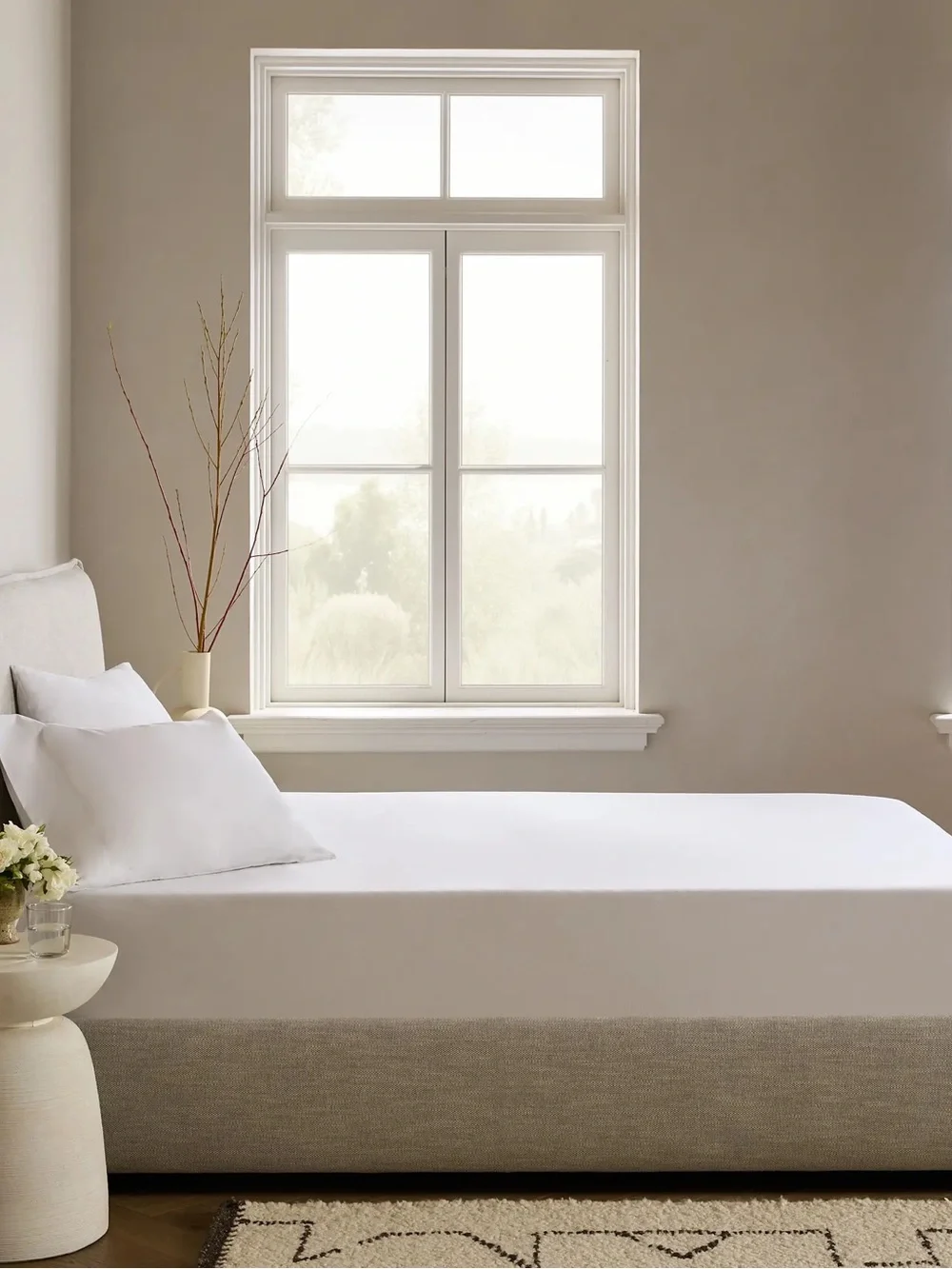 New Quince Organic Crisp Percale Fitted Sheet Set King $80 White